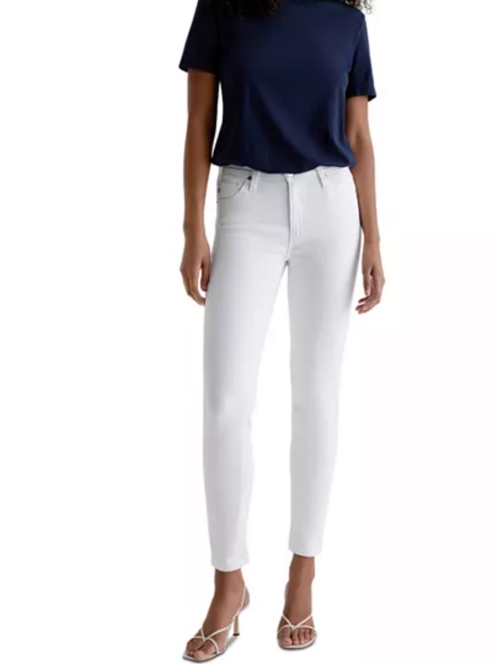 AG Adriano Goldschmied The Prima Crop White Cigarette Jeans Size 28